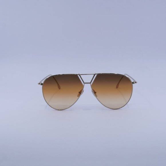 Victoria Beckham VB208S 702 Sunglasses Gold Aviator Frame, Brown Lenses - Picture 2 of 8